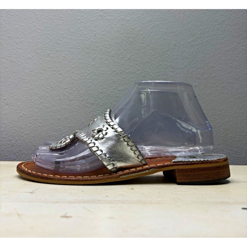 Jack Rogers Metallic Silver Navajo Sandals Size 6